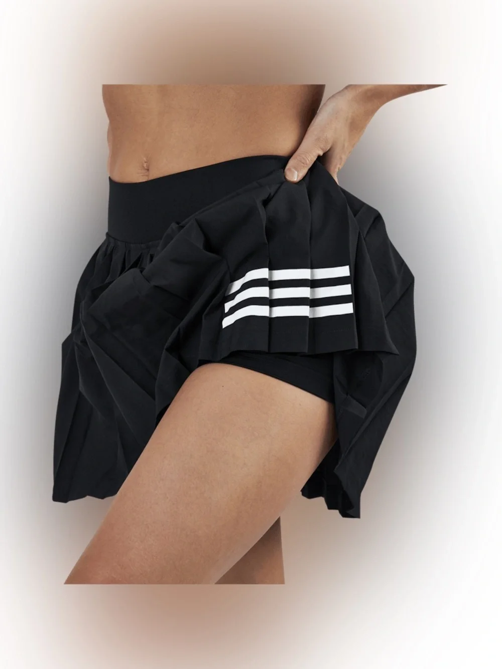 Adidas Club Pleated Skirt Skort Womens S Black Tennis Athletic PrimeGreen NWT